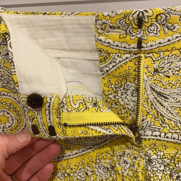 J. Crew Yellow Paisley Shorts - Picture 3 of 6